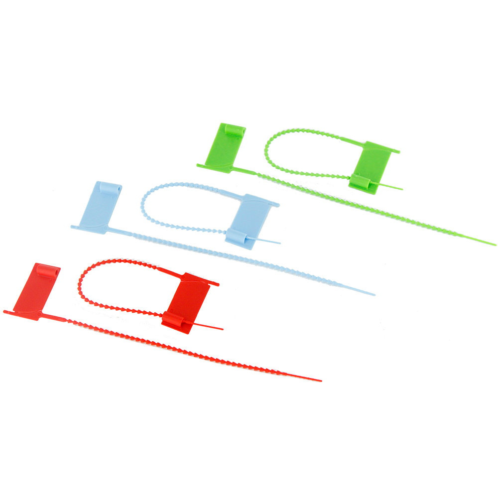 JY230T- Beaded Pull-Tight Plastic Seal with Tear-Off Buckle – Anti-Tamper Security for Logistics & Airline Carts