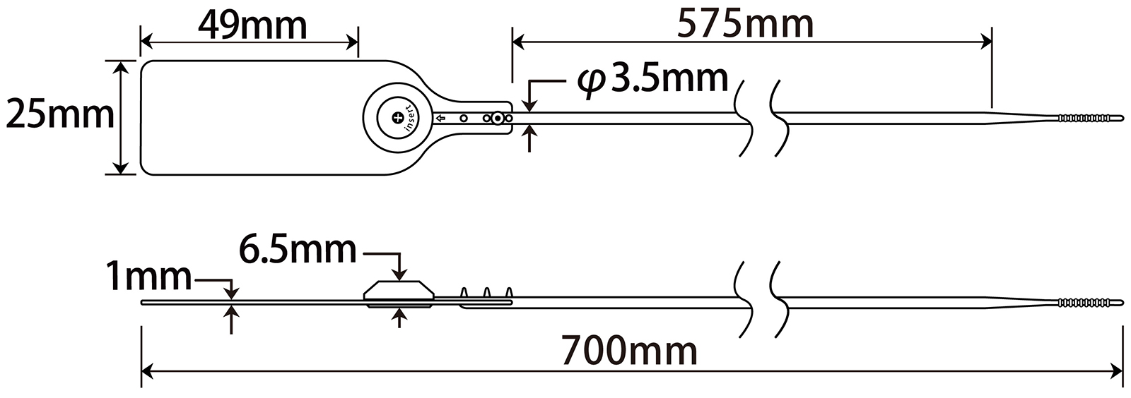 Extra Long Plastic Security Seal JY700