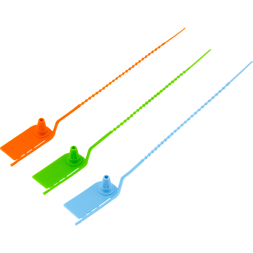JY210T- Beaded Pull-Tight Plastic Seal with Tear-Off Buckle – Anti-Tamper Security for Logistics & Airline Carts