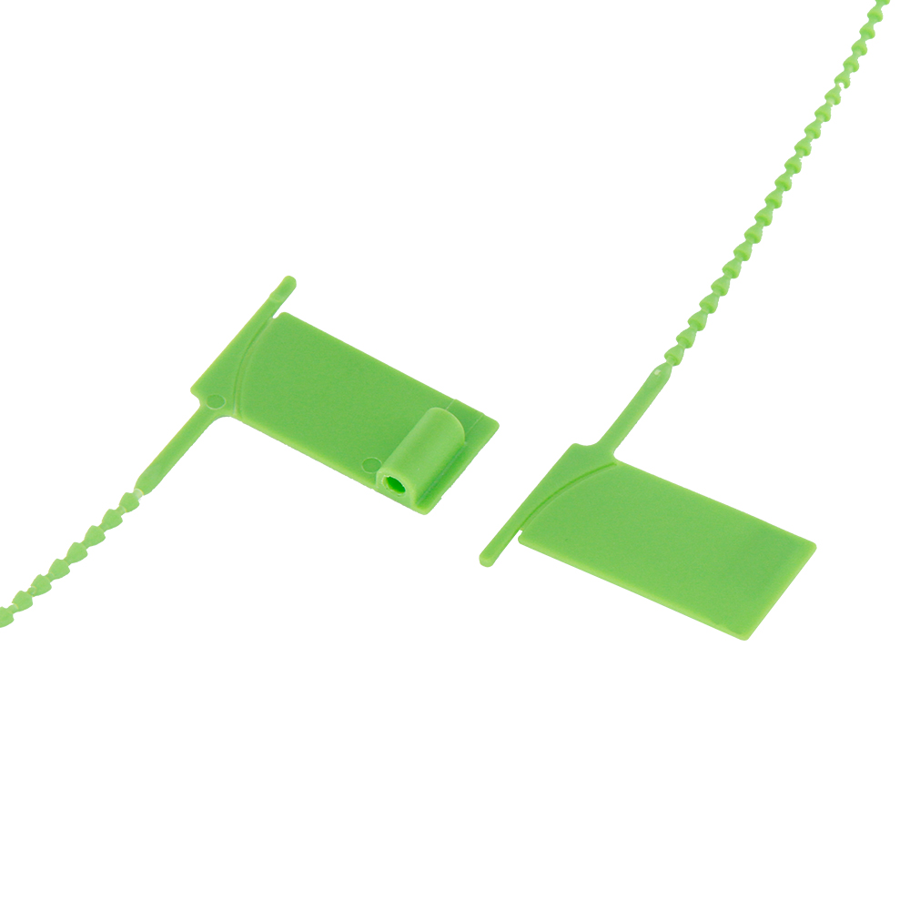 JY230T- Beaded Pull-Tight Plastic Seal with Tear-Off Buckle – Anti-Tamper Security for Logistics & Airline Carts